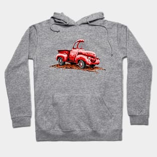 Red Classic Truck Cartoon Hoodie